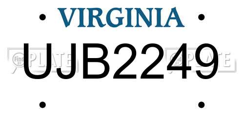 UJB2249 Virginia License Plate
