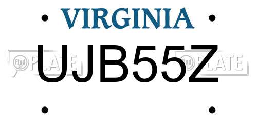 UJB55Z Virginia License Plate