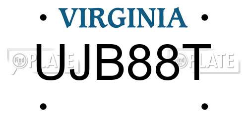 UJB88T Virginia License Plate