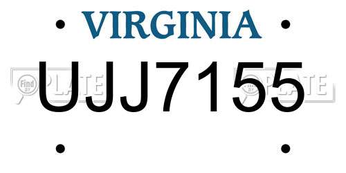 UJJ7155 Virginia License Plate