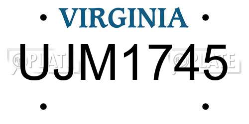 UJM1745 Virginia License Plate