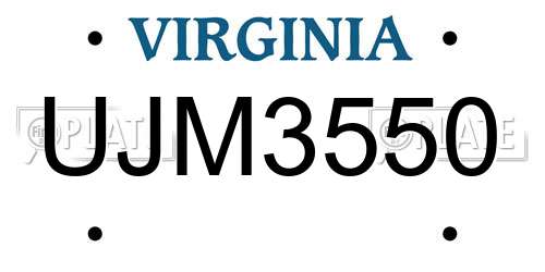 UJM3550 Virginia License Plate