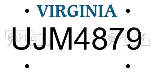 UJM4879 Virginia License Plate