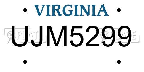 UJM5299 Virginia License Plate