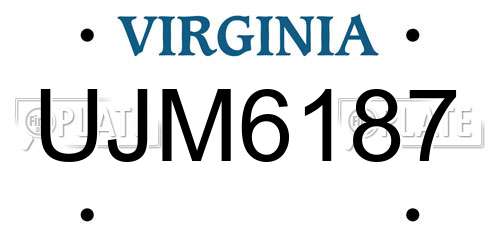 UJM6187 Virginia License Plate