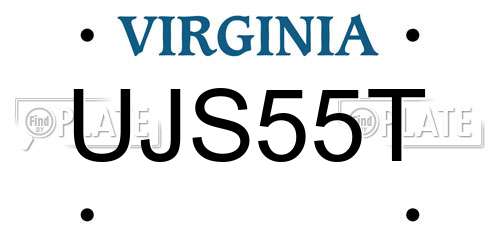 UJS55T Virginia License Plate