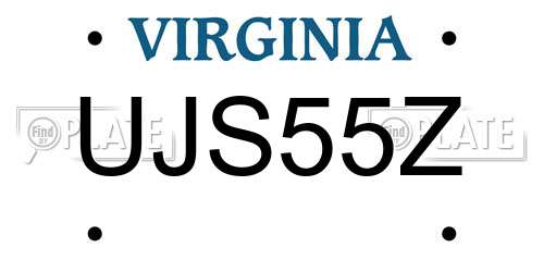 UJS55Z Virginia License Plate