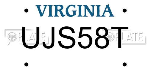 UJS58T Virginia License Plate
