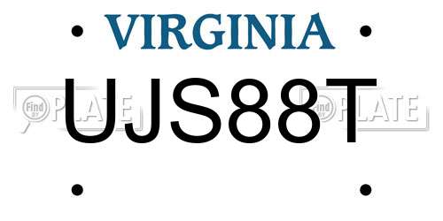 UJS88T Virginia License Plate