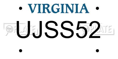 UJSS52 Virginia License Plate