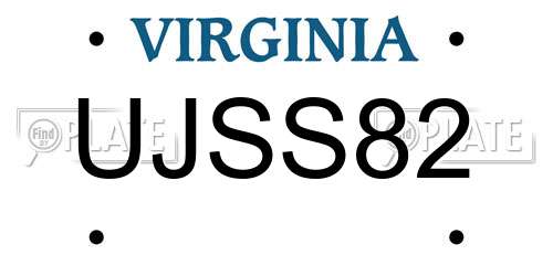 UJSS82 Virginia License Plate