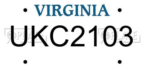 UKC2103 Virginia License Plate