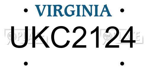 UKC2124 Virginia License Plate