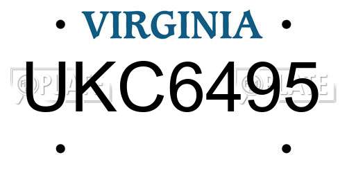 UKC6495 Virginia License Plate
