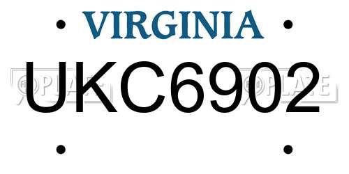 UKC6902 Virginia License Plate