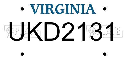 UKD2131 Virginia License Plate