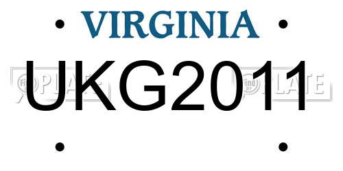 UKG2011 Virginia License Plate