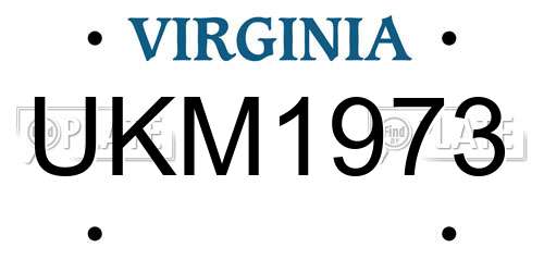 UKM1973 Virginia License Plate