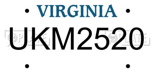 UKM2520 Virginia License Plate