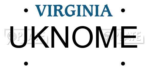 UKNOME Virginia License Plate