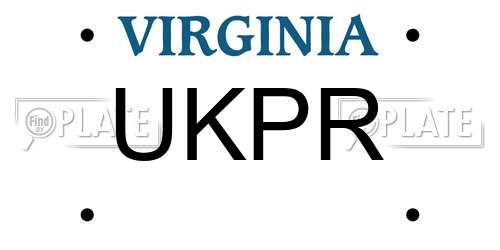 UKPR Virginia License Plate