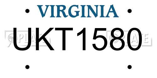 UKT1580 Virginia License Plate