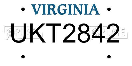 UKT2842 Virginia License Plate