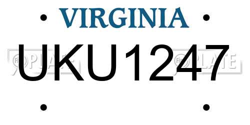 UKU1247 Virginia License Plate