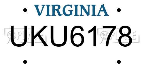 UKU6178 Virginia License Plate