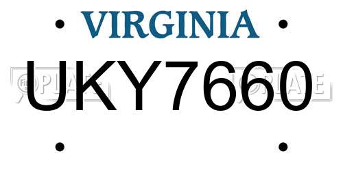 UKY7660 Virginia License Plate