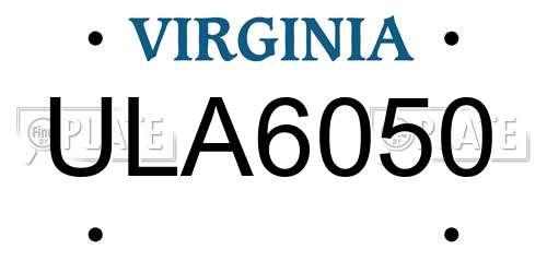 ULA6050 Virginia License Plate
