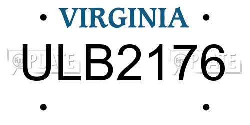 ULB2176 Virginia License Plate