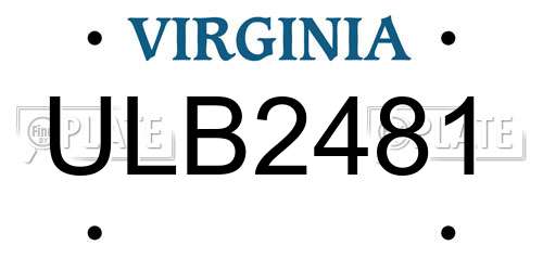 ULB2481 Virginia License Plate