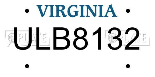 ULB8132 Virginia License Plate