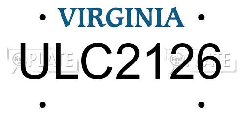 ULC2126 Virginia License Plate