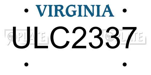 ULC2337 Virginia License Plate