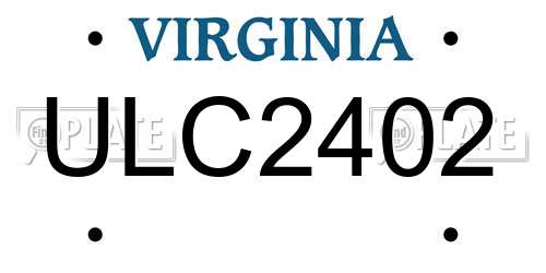 ULC2402 Virginia License Plate