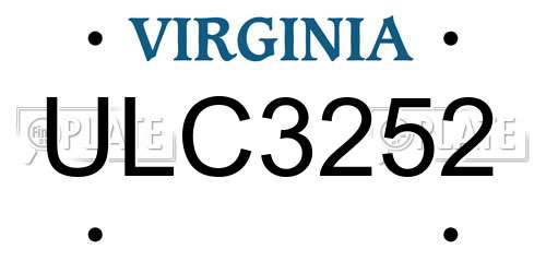 ULC3252 Virginia License Plate