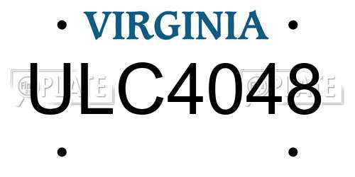 ULC4048 Virginia License Plate