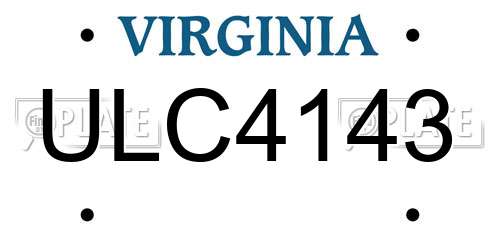 ULC4143 Virginia License Plate