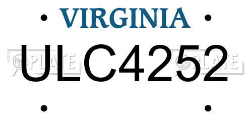 ULC4252 Virginia License Plate