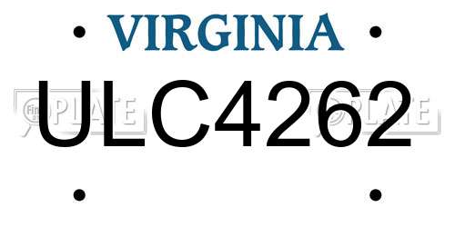 ULC4262 Virginia License Plate