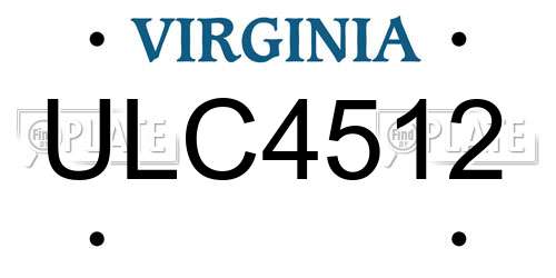 ULC4512 Virginia License Plate