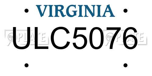 ULC5076 Virginia License Plate
