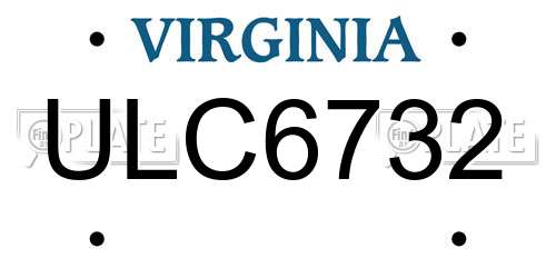 ULC6732 Virginia License Plate