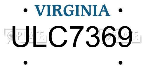 ULC7369 Virginia License Plate