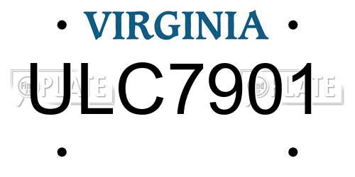 ULC7901 Virginia License Plate
