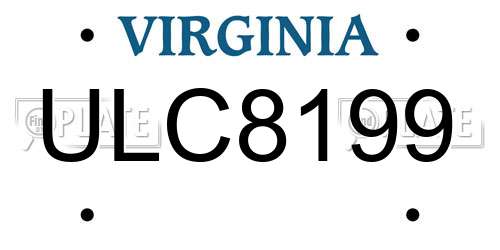 ULC8199 Virginia License Plate