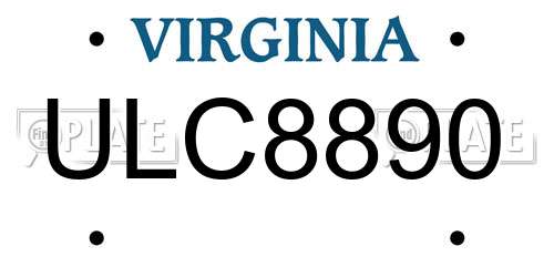 ULC8890 Virginia License Plate