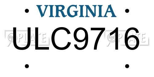 ULC9716 Virginia License Plate